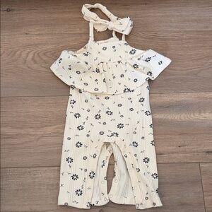 Grayson mini floral Romper with Headband